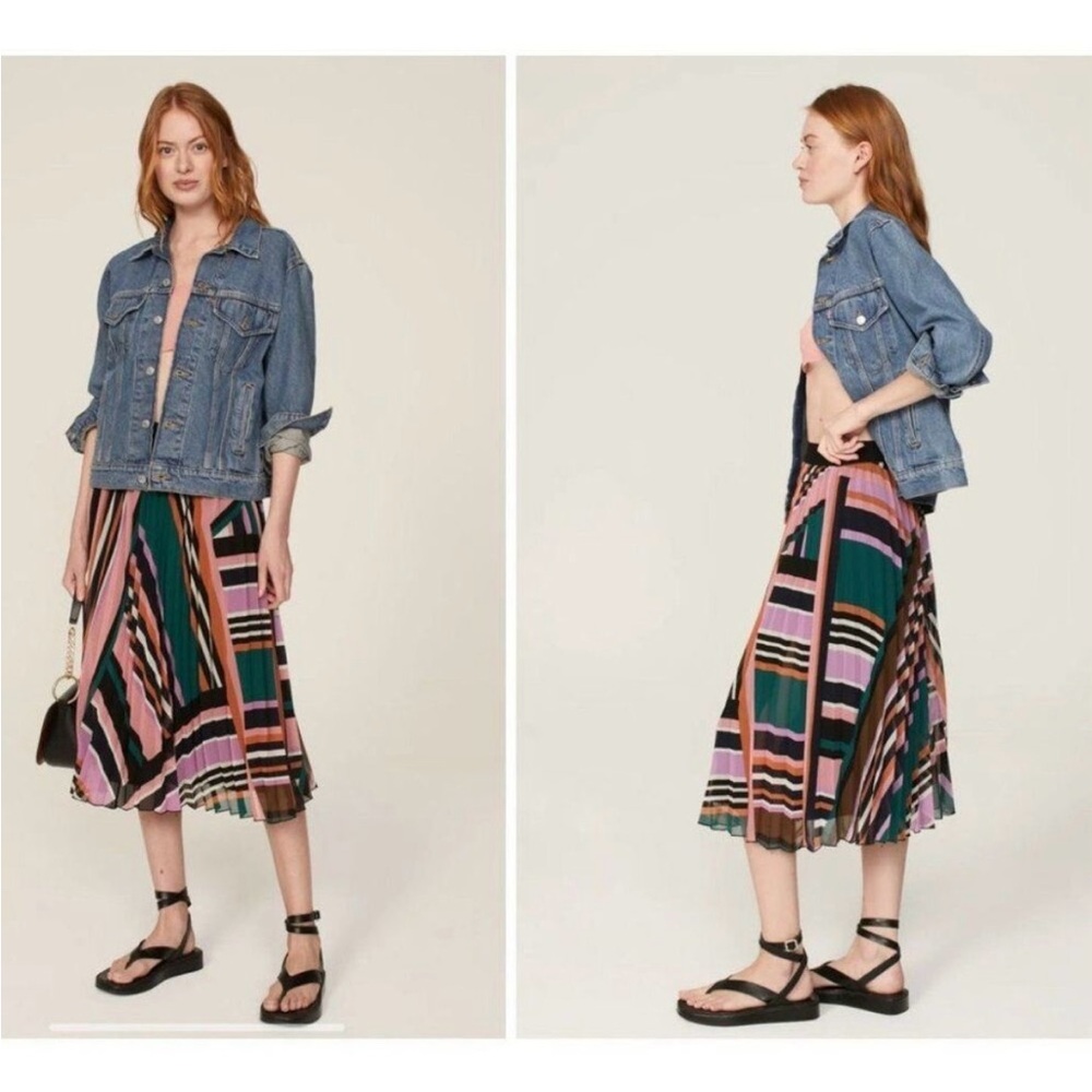 ba&sh Striped Multicolor Midi Skirt